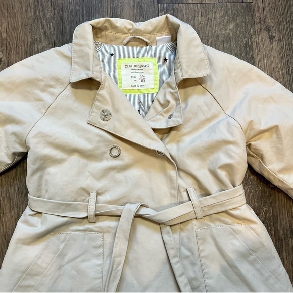 Zara Babygirl Cream Buttoned Jacket Size 3/4 - Picture 6 of 10